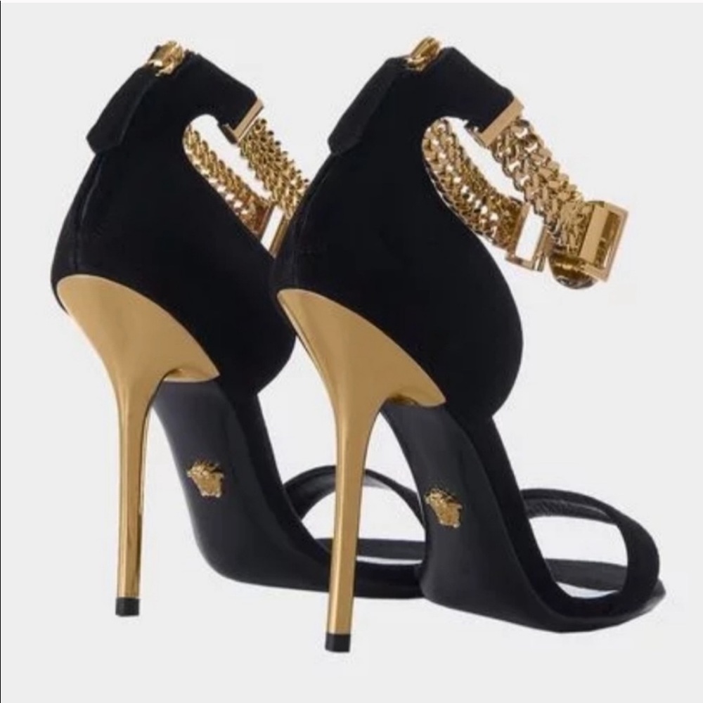 Versace Medusa Gold Chain Strap Heels Authentic Versace Shoes, Sandals , Heels - Picture 2 of 10